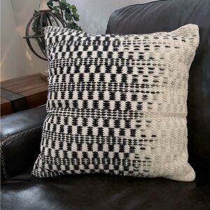 Joanna Gaines for Magnolia Home Black and Cream Textured Throw Pillow